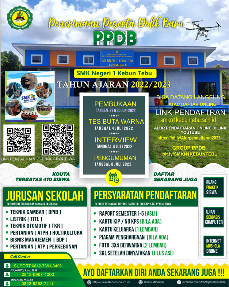 PENERIMAAN SISWA BARU SMK N 1 KEBUN TEBU TAHUN 2022